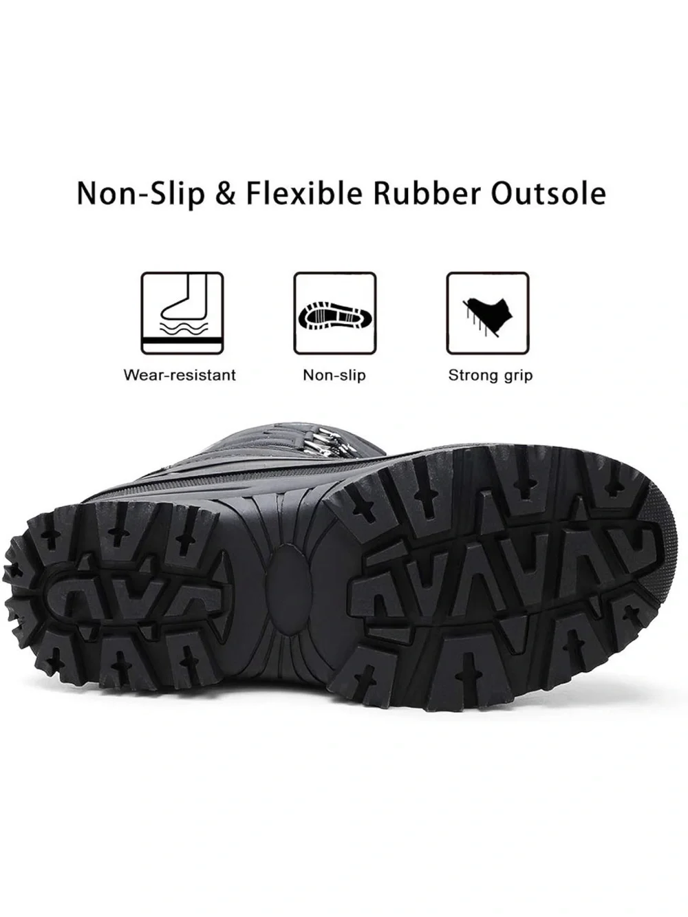 Aleader Black Insulated Snow Boots